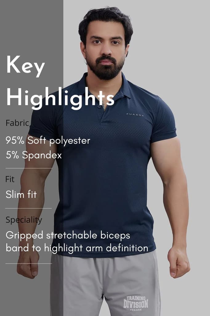 Wave Polo T-shirt Navy — photo 8