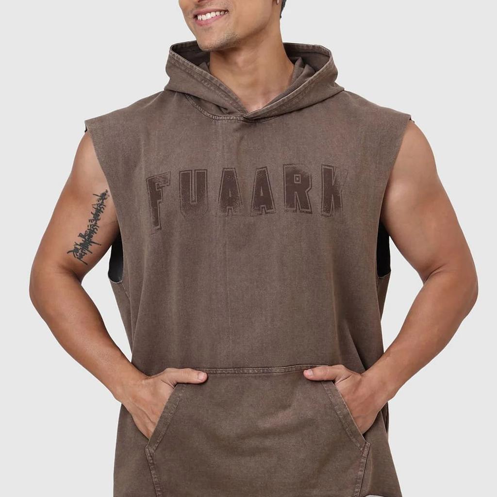 Shadow Washed Capsleeves Hoodie Brown