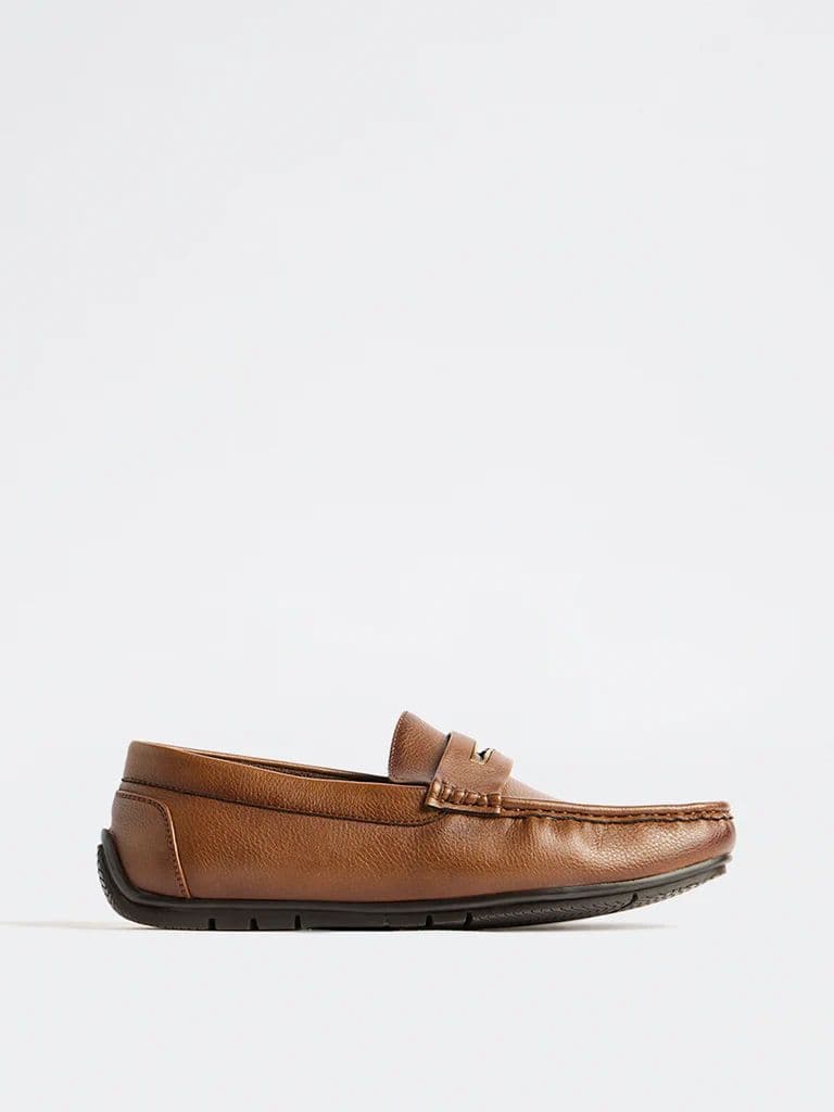 SOLEPLAY Tan Hardware-Detailed Textured Loafers — photo 2