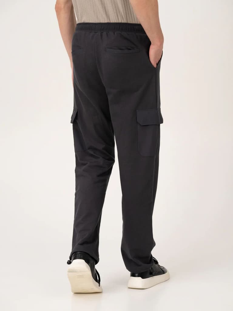 Neutral Grey Relaxed Fit Cargo Sweatpants — photo 7