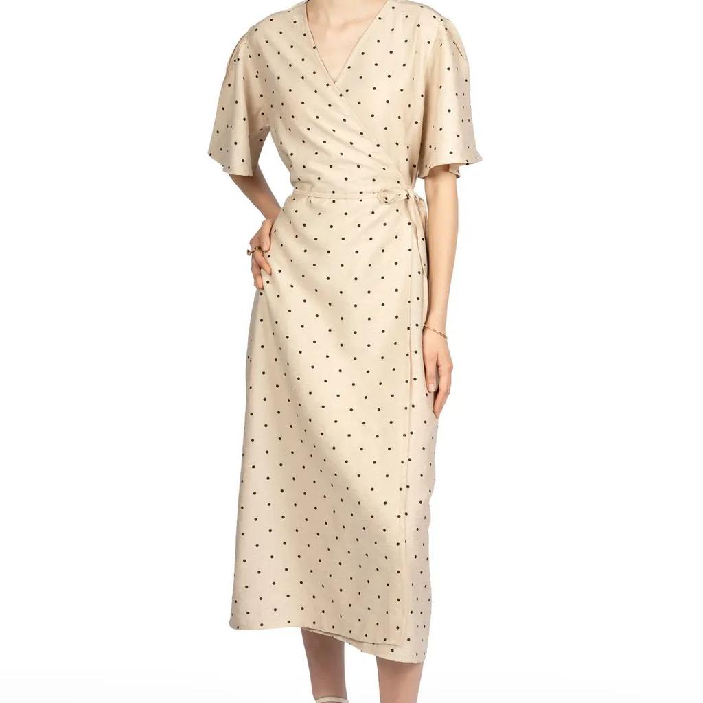 Sandy Dot Fit & Flare Midi Dress
