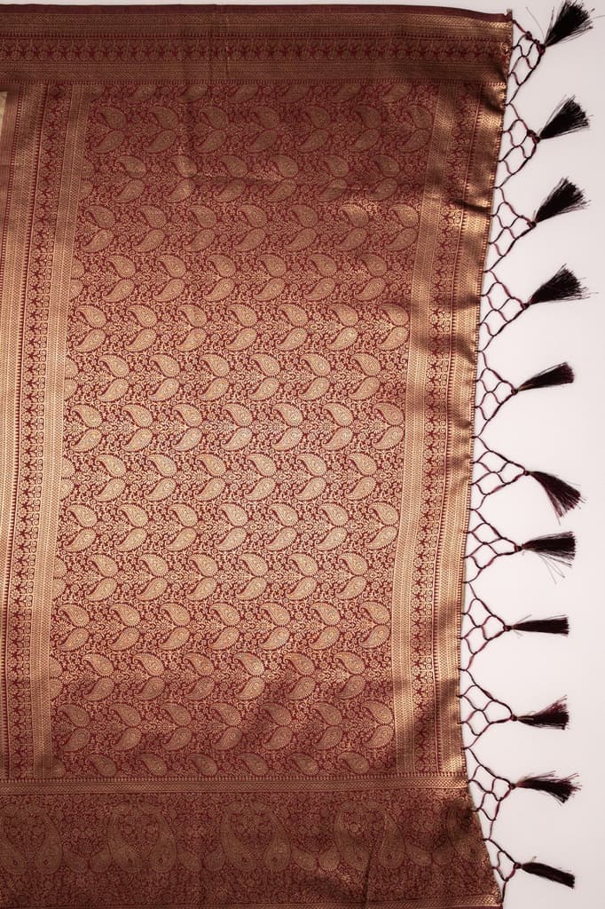 Mimosa Women's Woven Design Kanjivaram Style Art Silk Saree With Blouse Piece : SA00001612CKFREE — photo 7