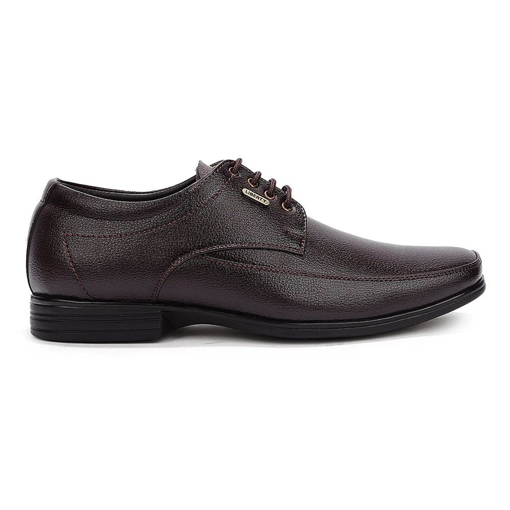 Fortune Brown Formal Lacing Derby Shoes For Men HML-88E By Liberty — photo 4