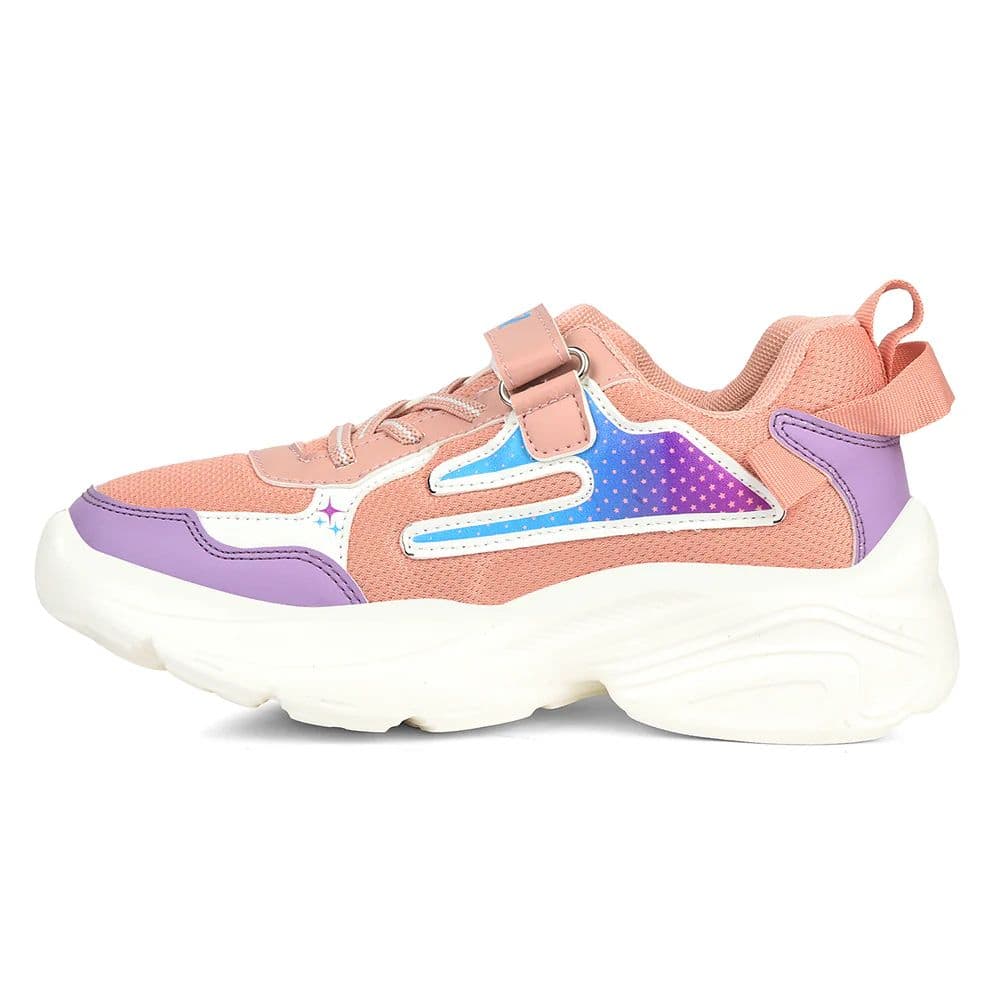 Leap7x Peach Sports Non Lacing Walking Shoes For Kids ZEOX-2 By Liberty — photo 3