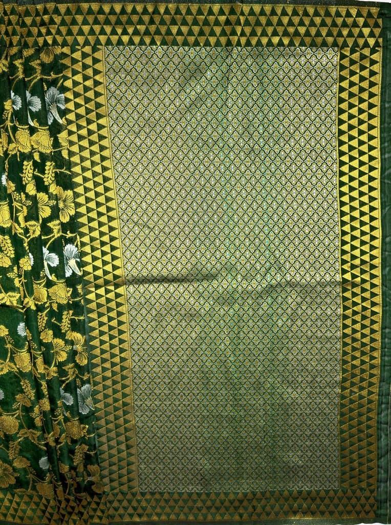 MIMOSA Women's Woven Design Kanjivaram Style Art Silk Saree with Blouse Piece - Green ( SA00003152GRNFREE ) — photo 6