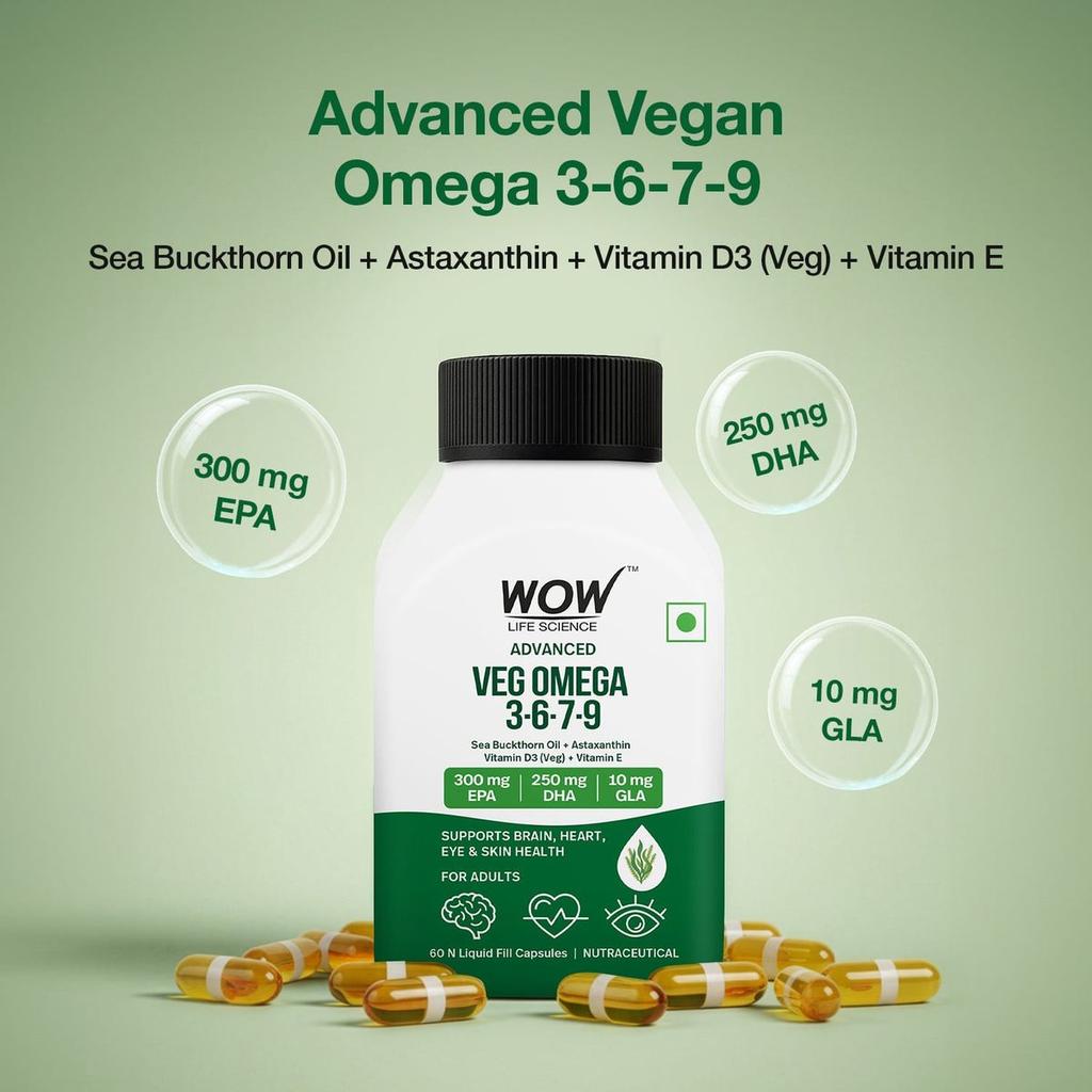 Veg Omega 3 6 7 9 Complete Plant-Based Omega Support