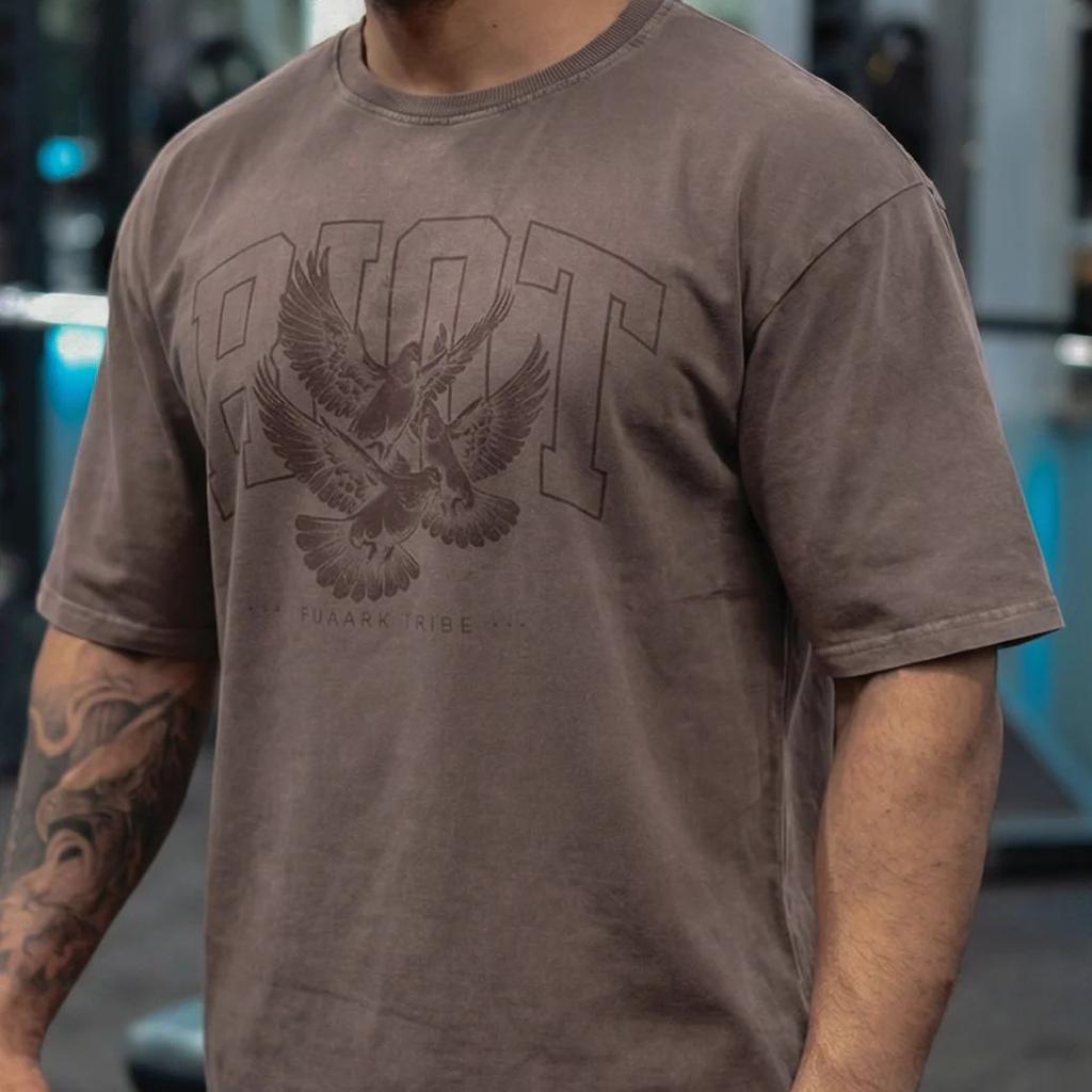 Shadow Washed Oversized T-shirt Brown