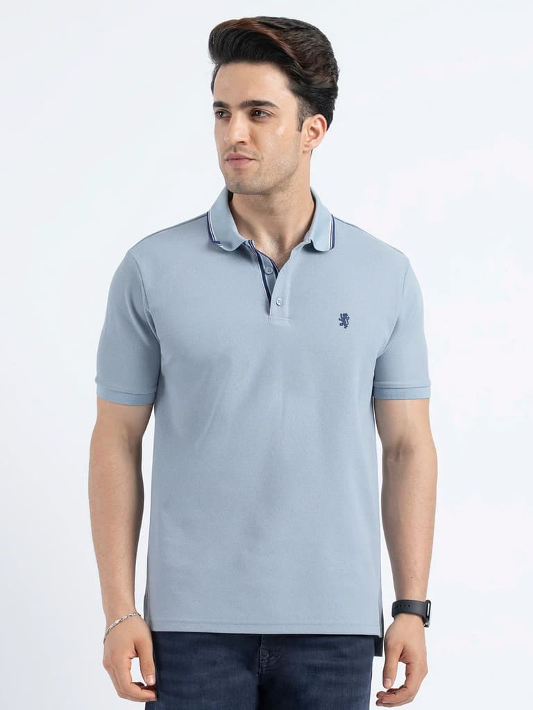 Polo T Shirts for Men in Stone Blue | Classic Polo T Shirts — S / Stone Blue