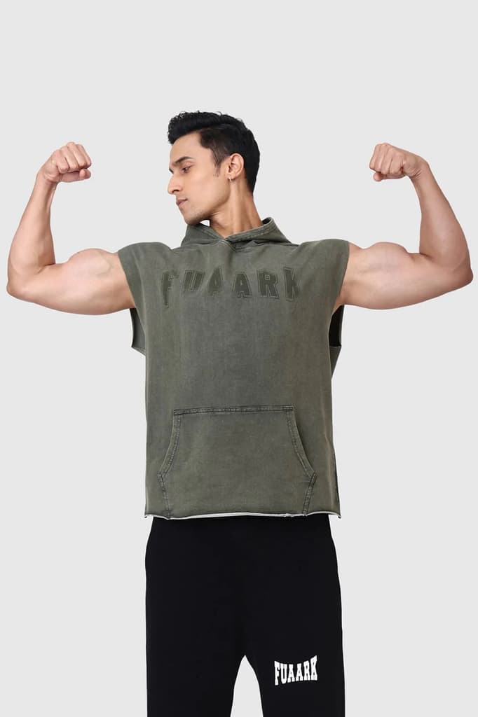 Shadow Washed Capsleeves Hoodie Olive — photo 6