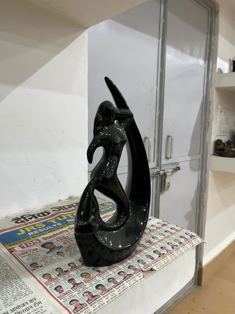 Black Cat Statue | Sculpture | Glass | Black