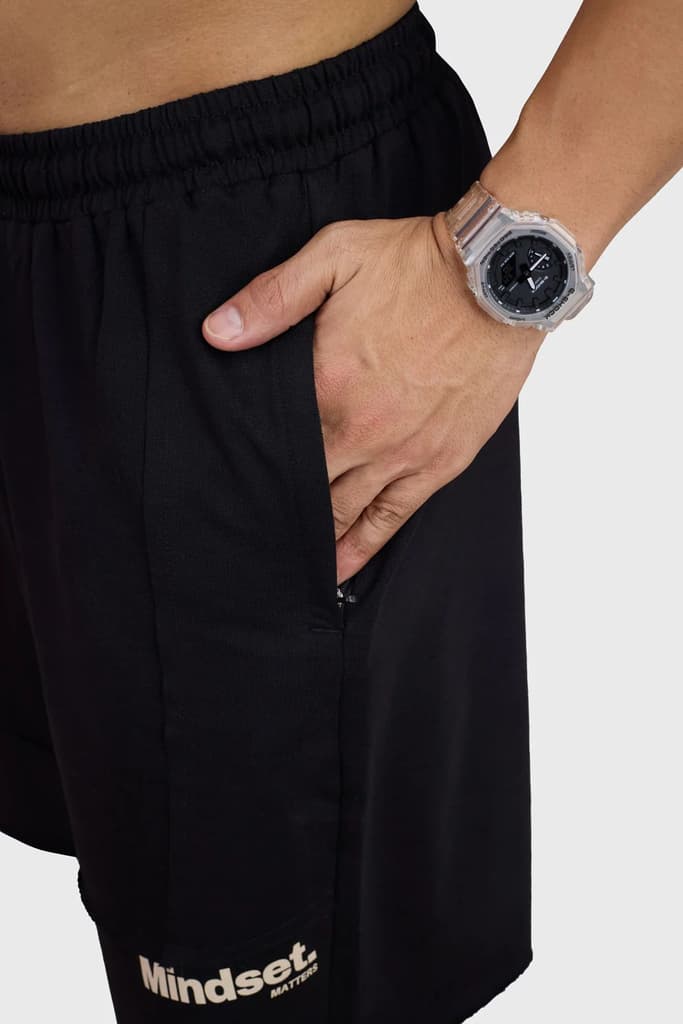Raw Edge Oversized Shorts Black — photo 4