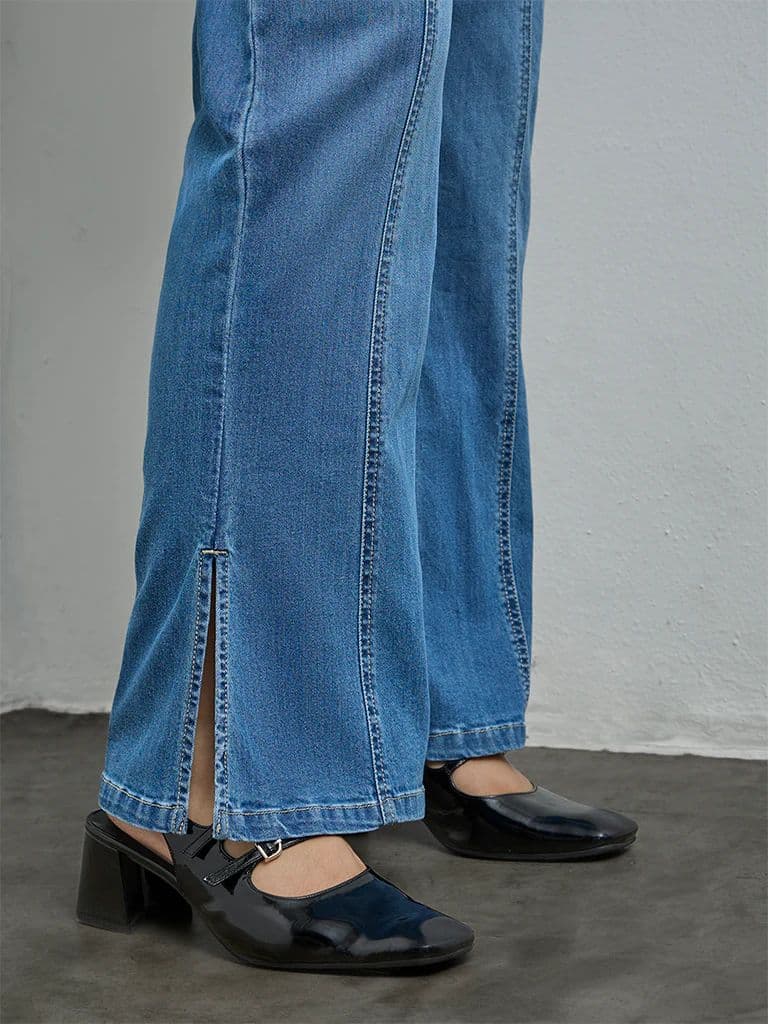 Gia Light Blue High-Rise Flared Jeans — photo 3