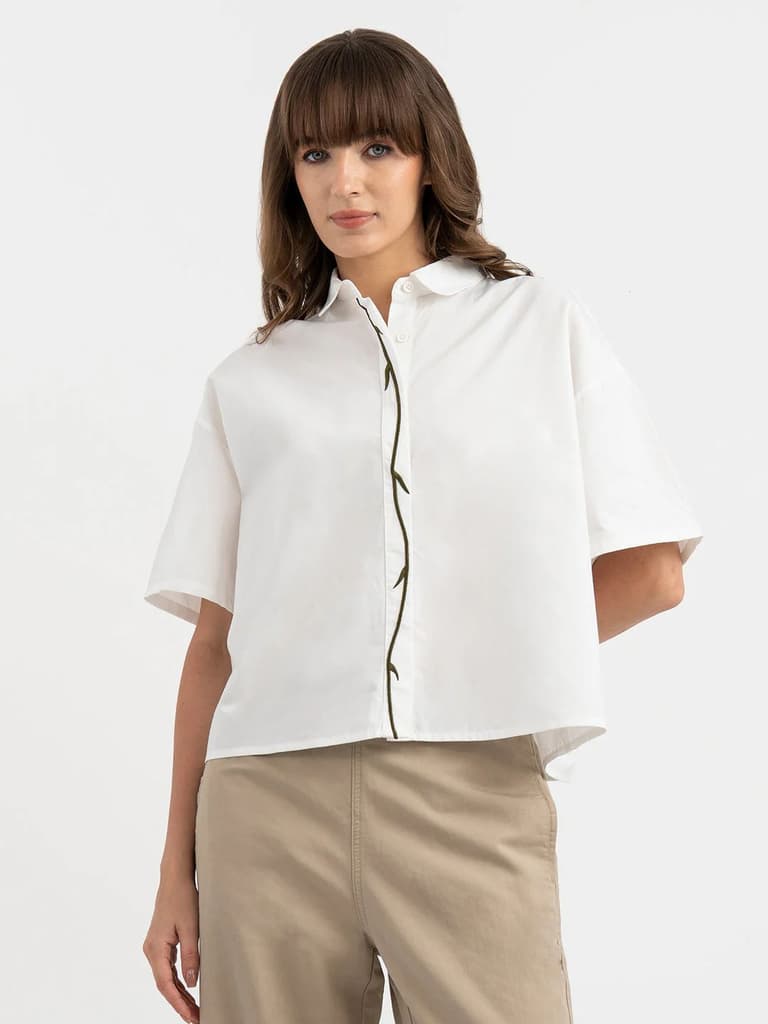 Shirts for Women in White | Casual Cotton Shirt — XS/S / White