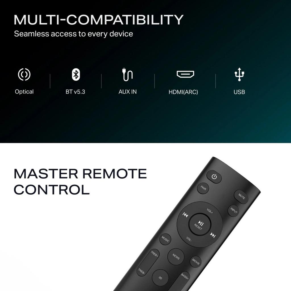 boAt Aavante Thump Plus | 200W 2.1 Channel Soundbar with Wired Subwoofer, Multi-Connectivity & EQ Modes — photo 6