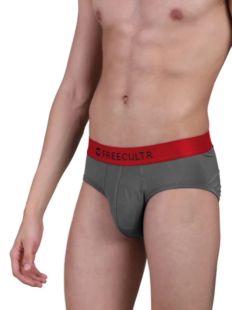 Luxury Limited Edition - Men's Anti-Bacterial Micro Modal Brief (Pack of 1) — Grey / S