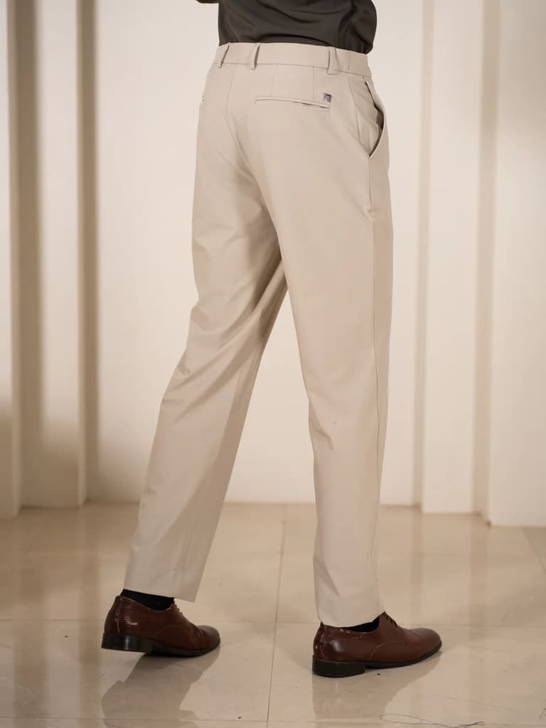 Essential Beige 925 Relaxed Fit Smart Formal Trousers — photo 4