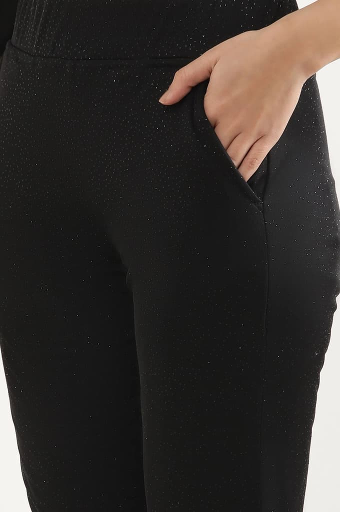 Black Printed Flared Sharara With Elasticated Waist — photo 7