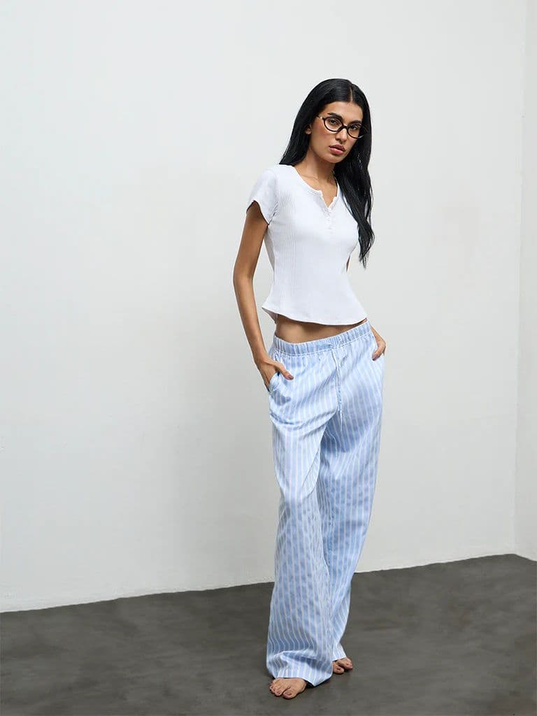 Superstar White Ribbed Cotton-Blend T-Shirt — photo 2