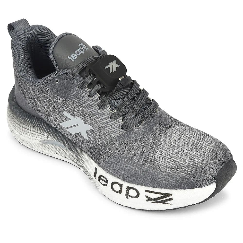 Leap7x Dark Grey Sports Lacing Running Shoes For Men XLM-08MS By Liberty — 6/40 / Dark Grey