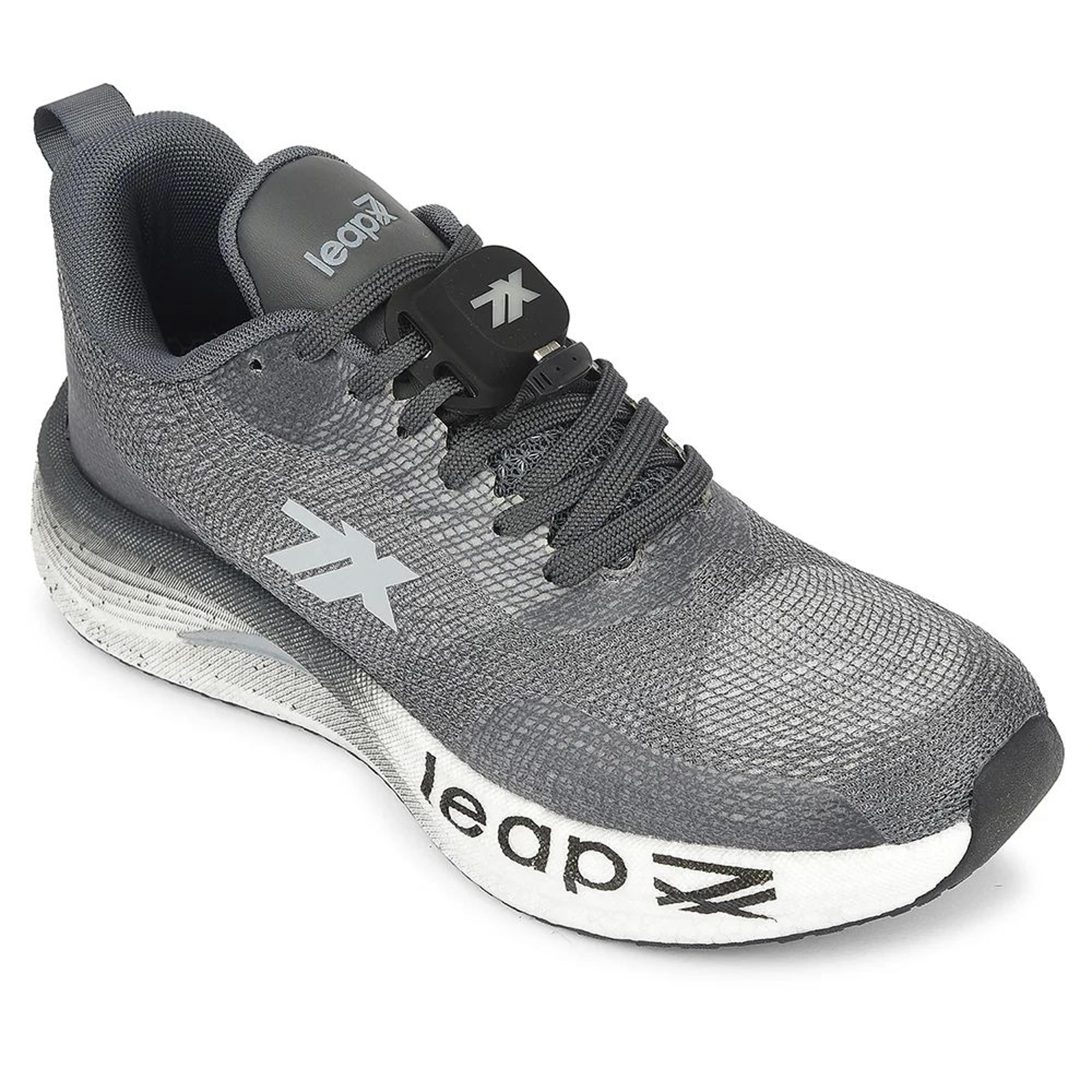 Leap7x Dark Grey Sports Lacing Running Shoes For Men XLM-08MS By Liberty