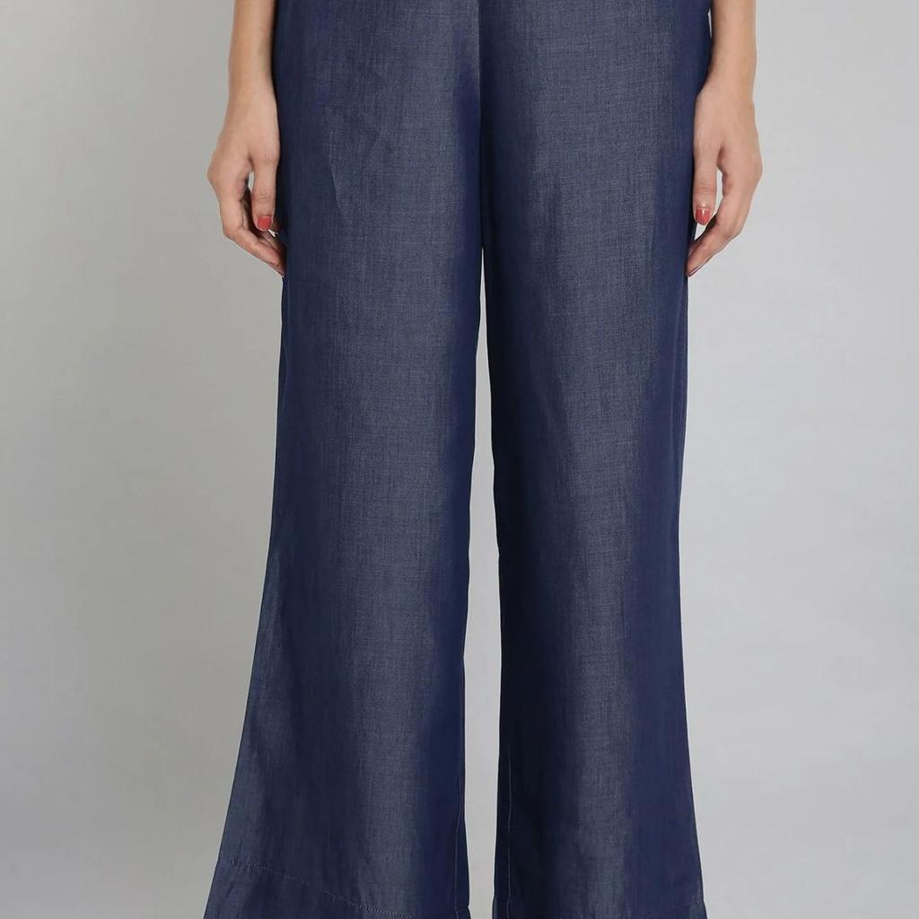 Blue Straight Palazzo