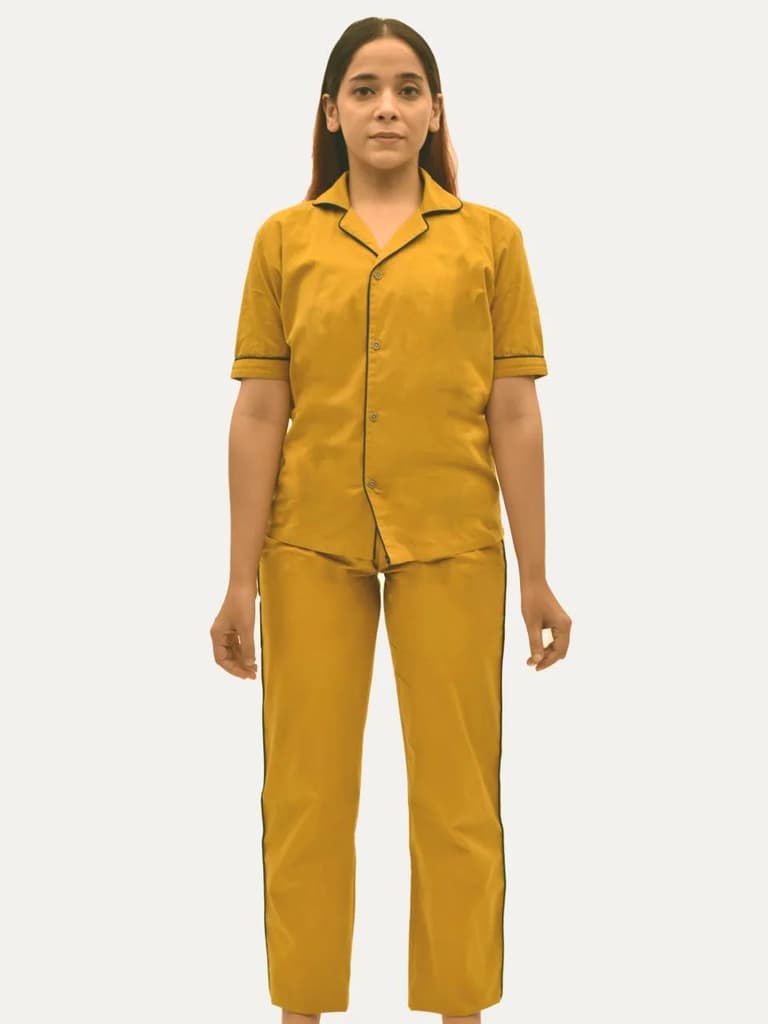 Women's Organic Cotton Solid Sleepsuit Set (Pack Of 1) — photo 10