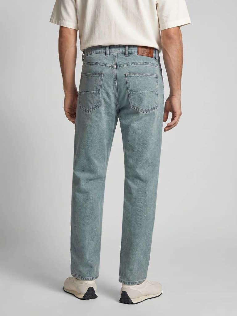 Men's Ice Blue Relaxed Fit Washed Denim Jeans Non-Stretchable — photo 3