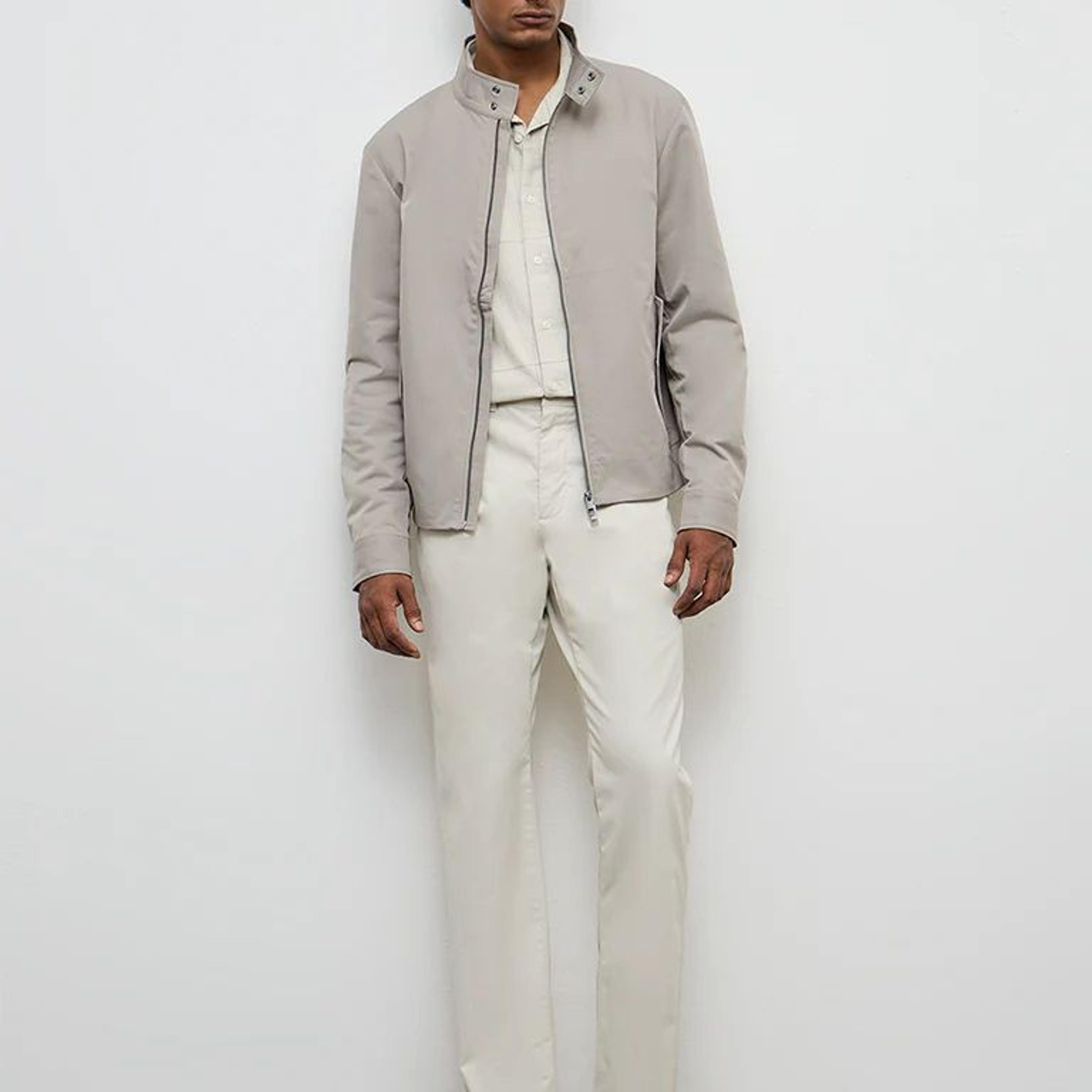 Ascot Light Taupe Relaxed-Fit Cotton-Blend Jacket