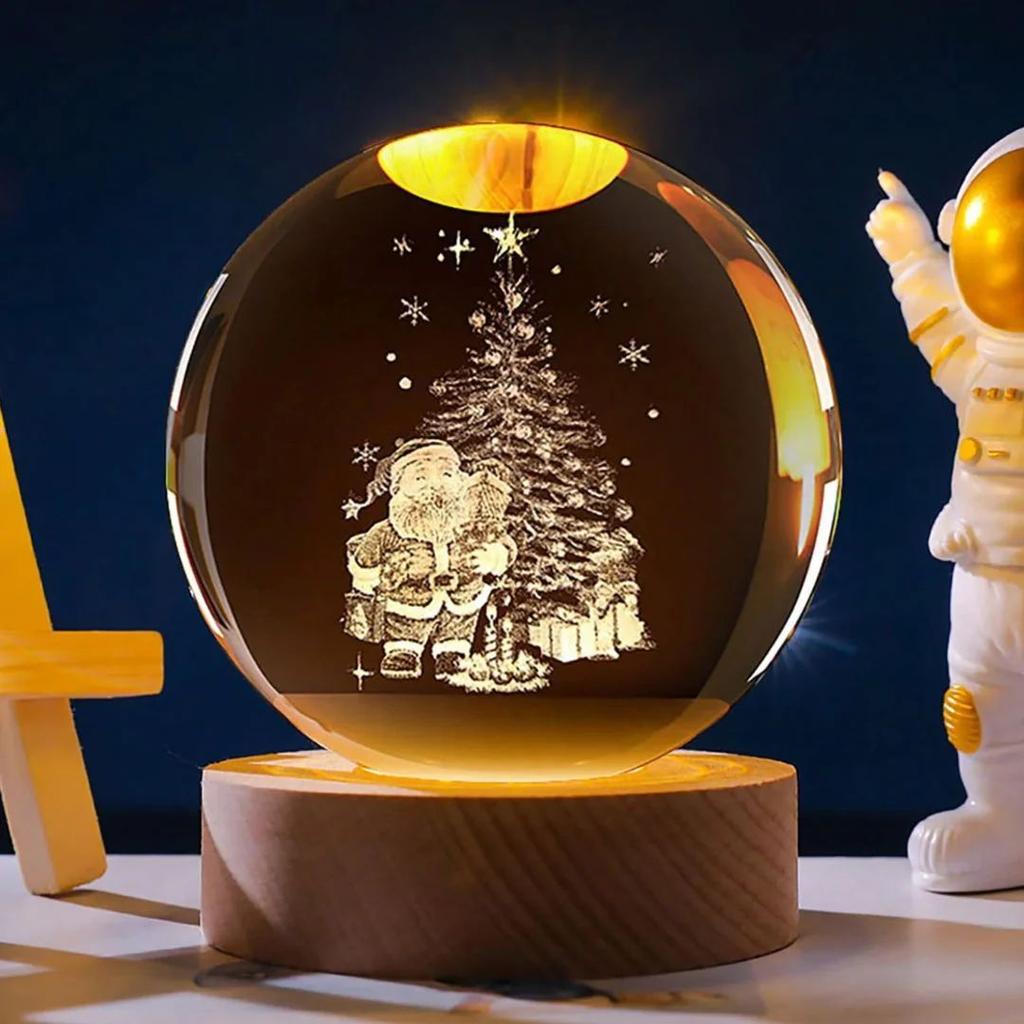 Christmas Theme Crystal Lamp | Perfect Secret Santa Gift Idea — Christmas Santa Lamp (Stock Clearance)