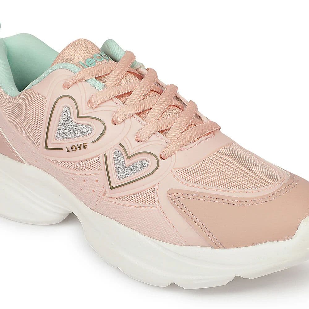 Leap7X WALTER-1L Peach Sports Non lacing Walking Shoes for Kids by Liberty — photo 5