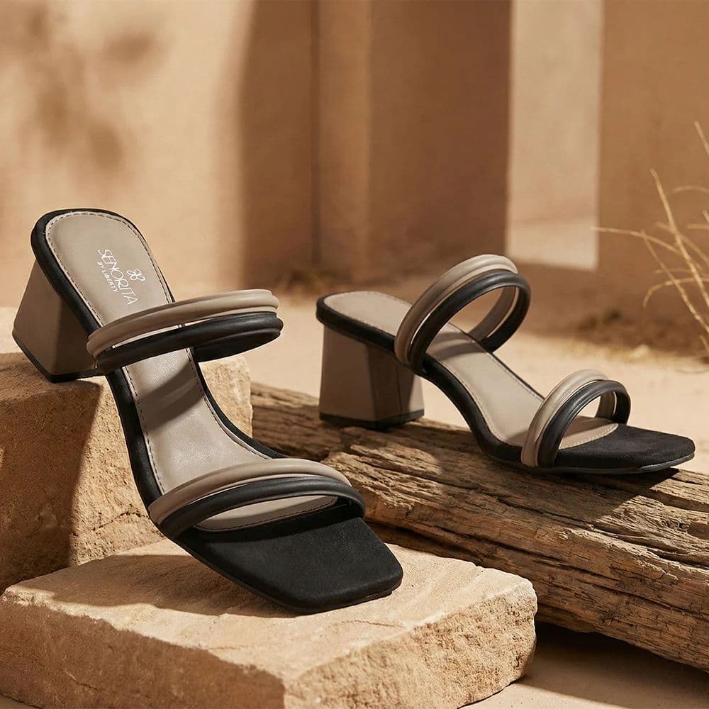 Senorita STY-162E Black Casual Heeled Slippers for Women — photo 2