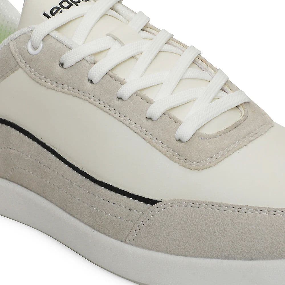 Leap7x White Casual Lacing Sneakers For Men CLASTO-2E By Liberty — photo 4