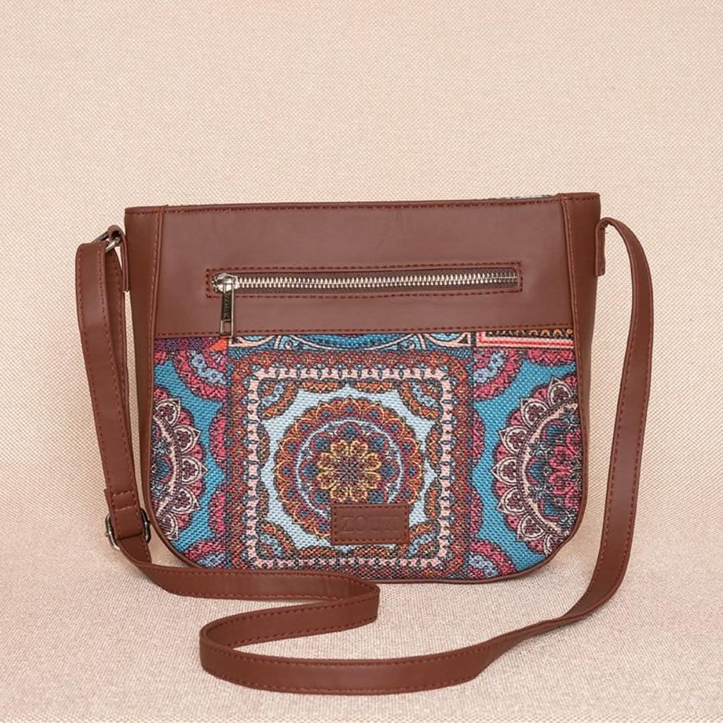 Multicolor Mandala Print - Statement Office Bag & U-Shaped Sling Bag Combo — photo 7
