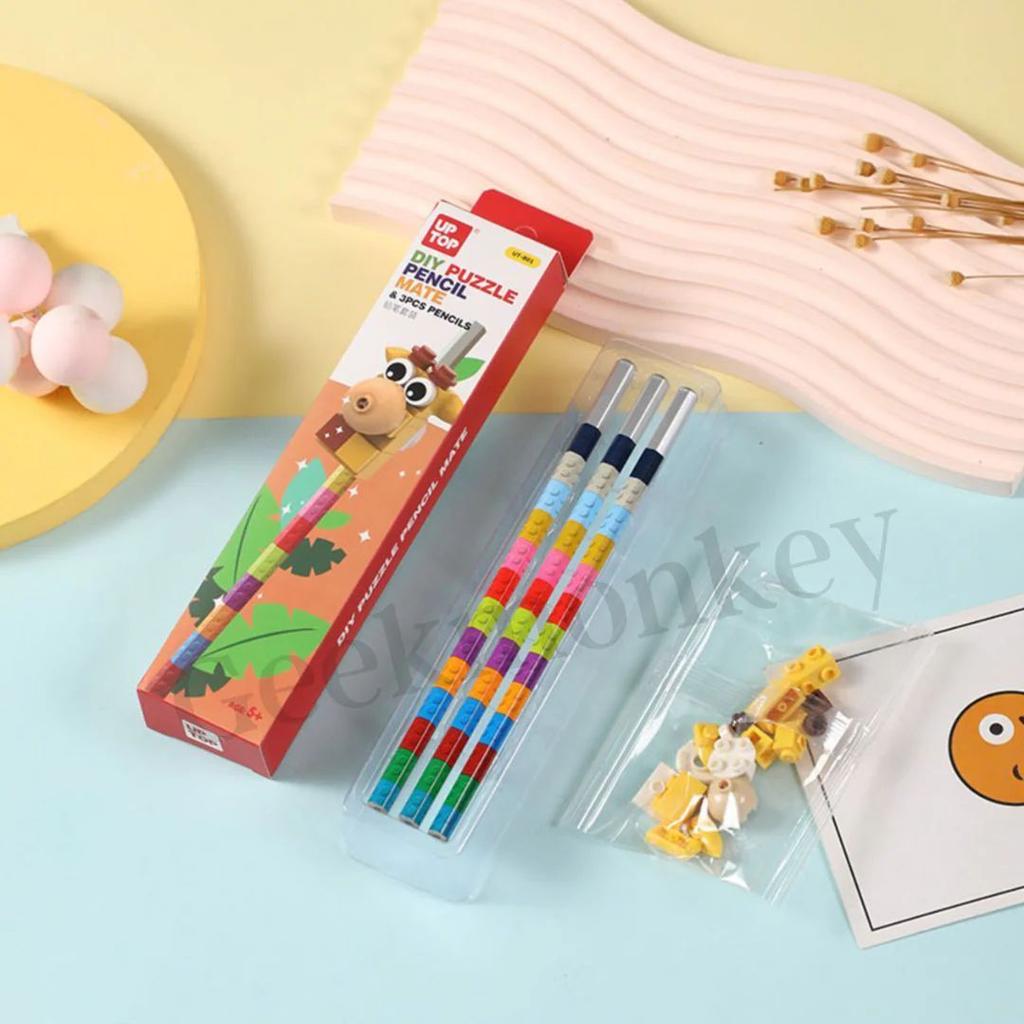 Pencil With DIY Block Topper | Fun & Creative Stationery Set for Writing and Sketching