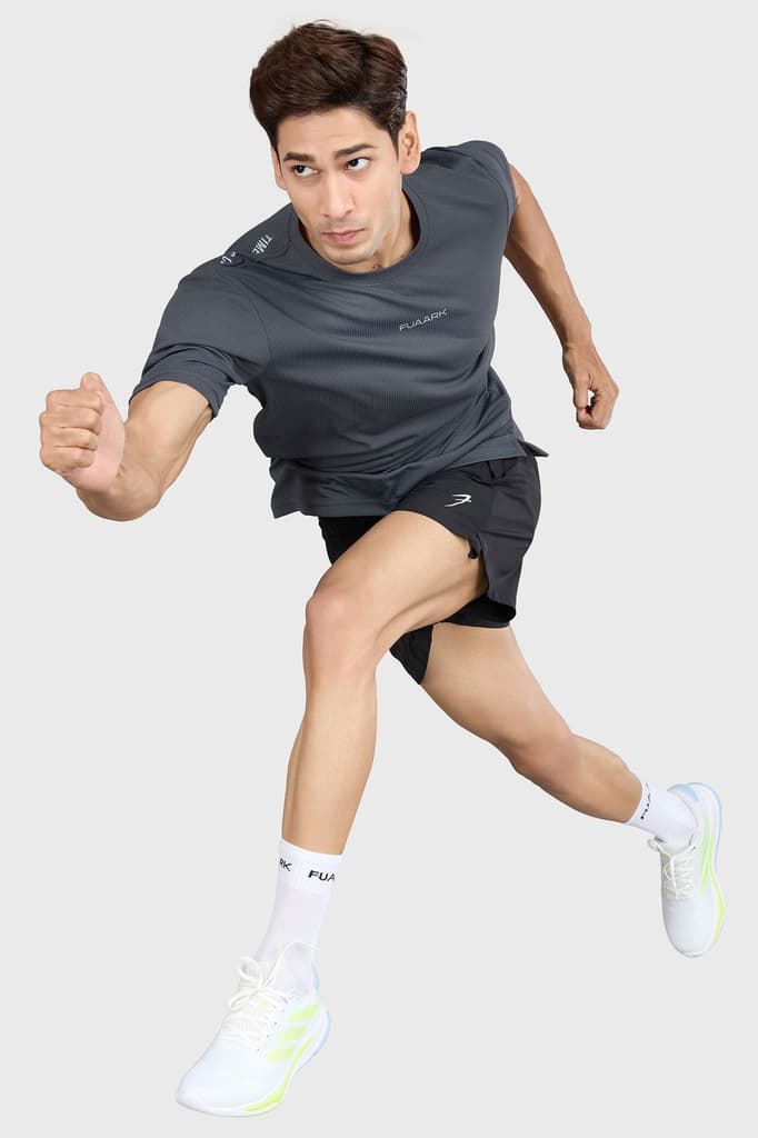Checks Running T-shirt Grey — photo 2
