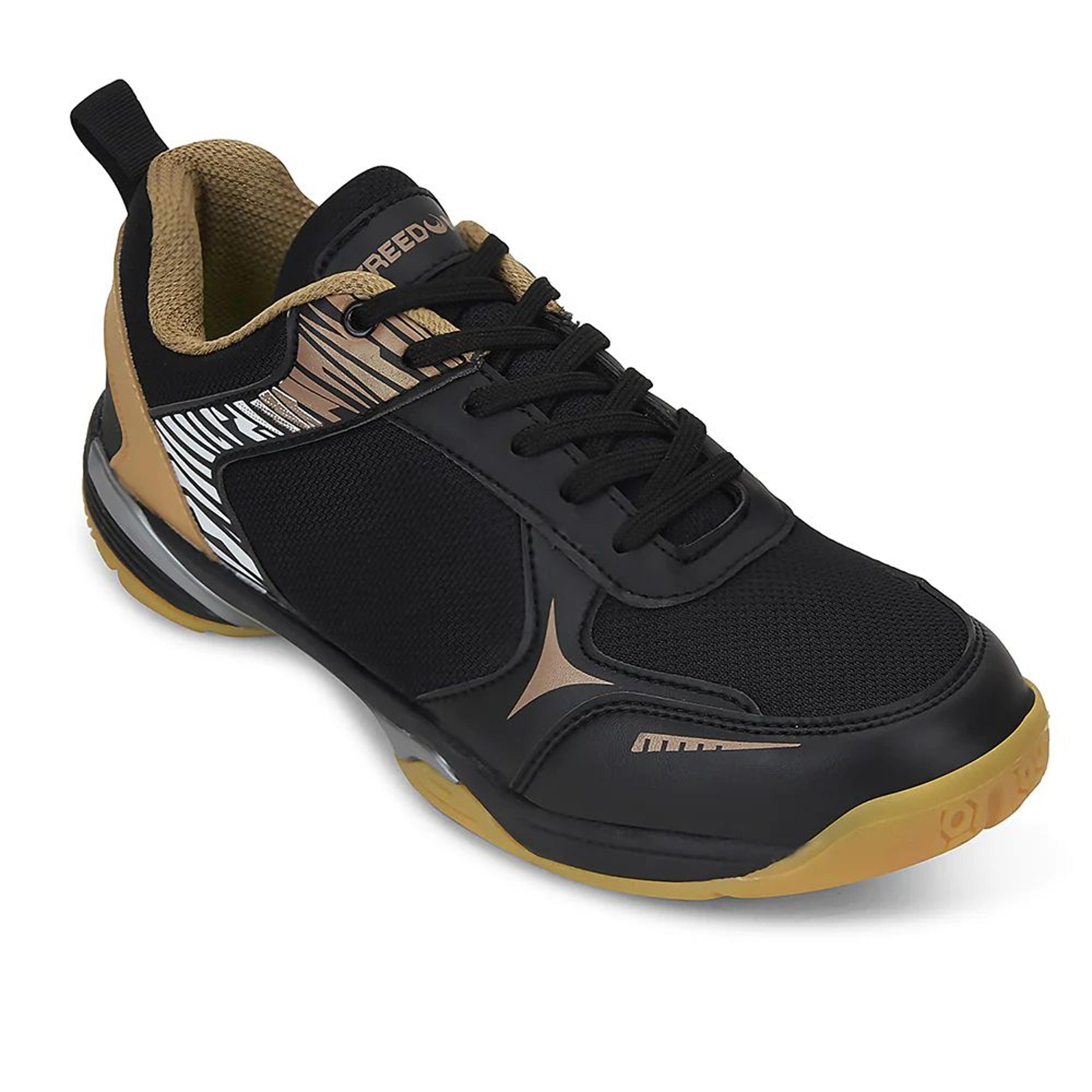 FREEDOM Black Sports Non-Marking Paddle/Pickleball & Badminton Shoes For Men PLUTO-1 By Liberty