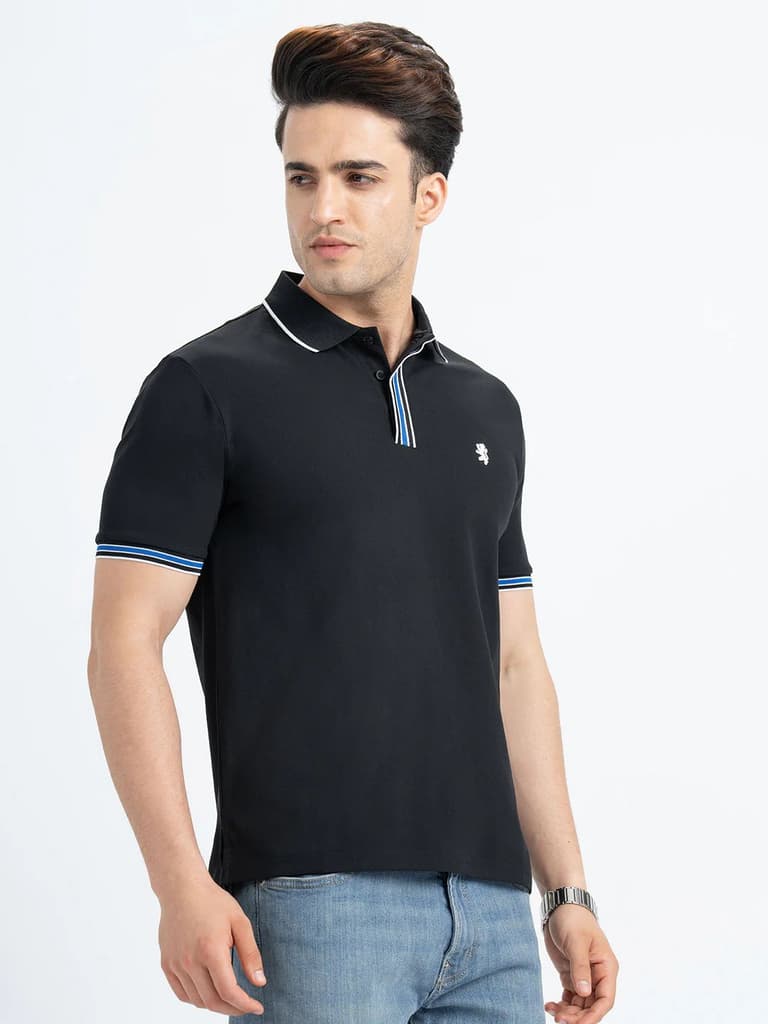 Polo T Shirts for Men in Black | Half Sleeve T Shirt — photo 6