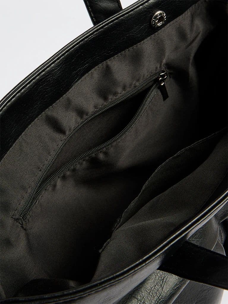 Westside Black Textured Tote Bag — photo 4