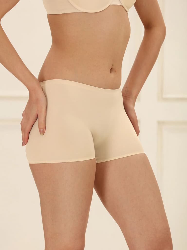 All Day comfort Boy Shorts — Beige / S