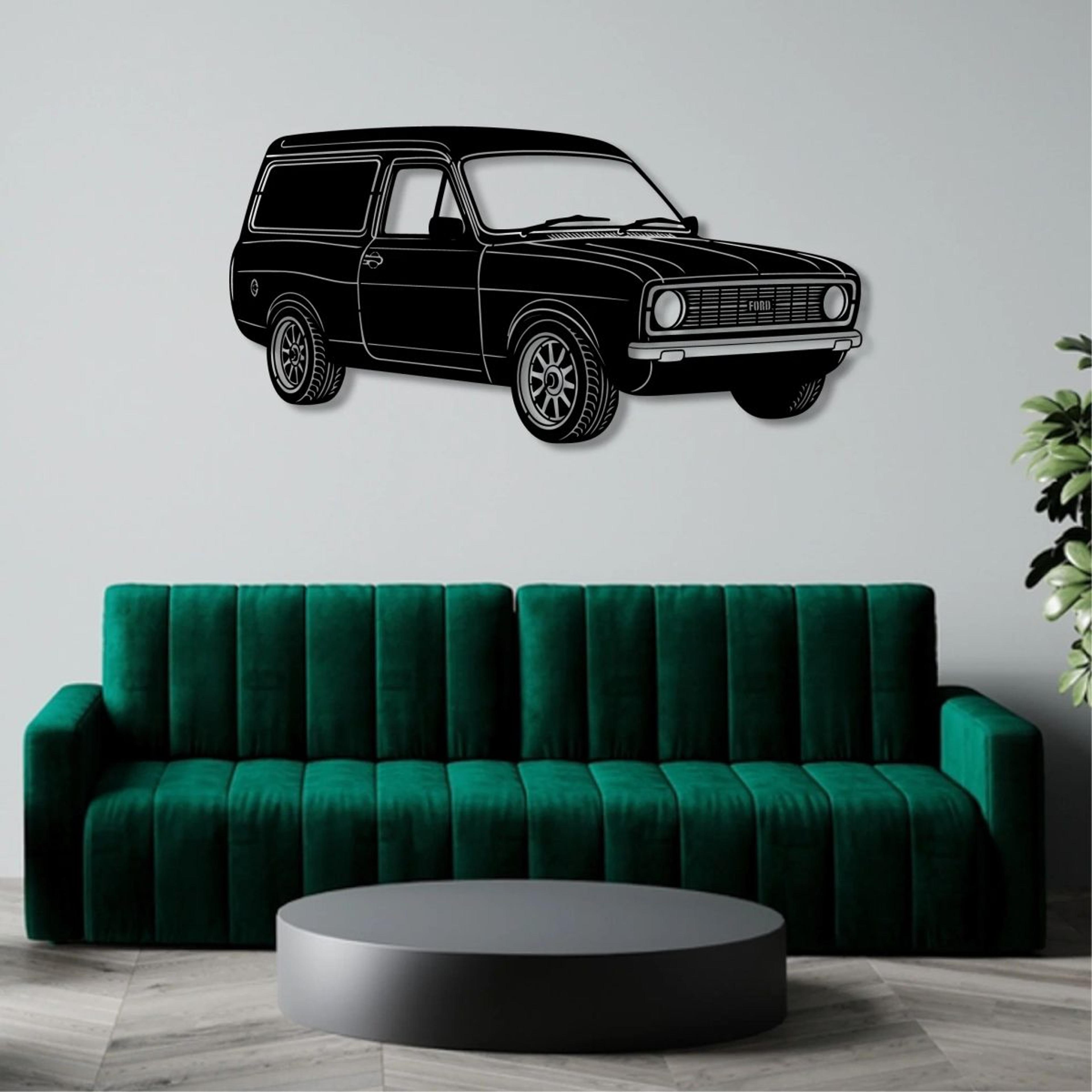 CLASSIC FORD PANEL VAN PERSPECTIVE METAL WALL ART