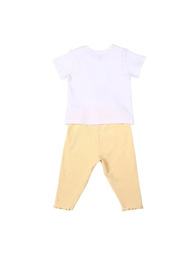 HOP Baby Girls Multicolour Floral Printed Cotton T-Shirt and Pants Set — photo 3