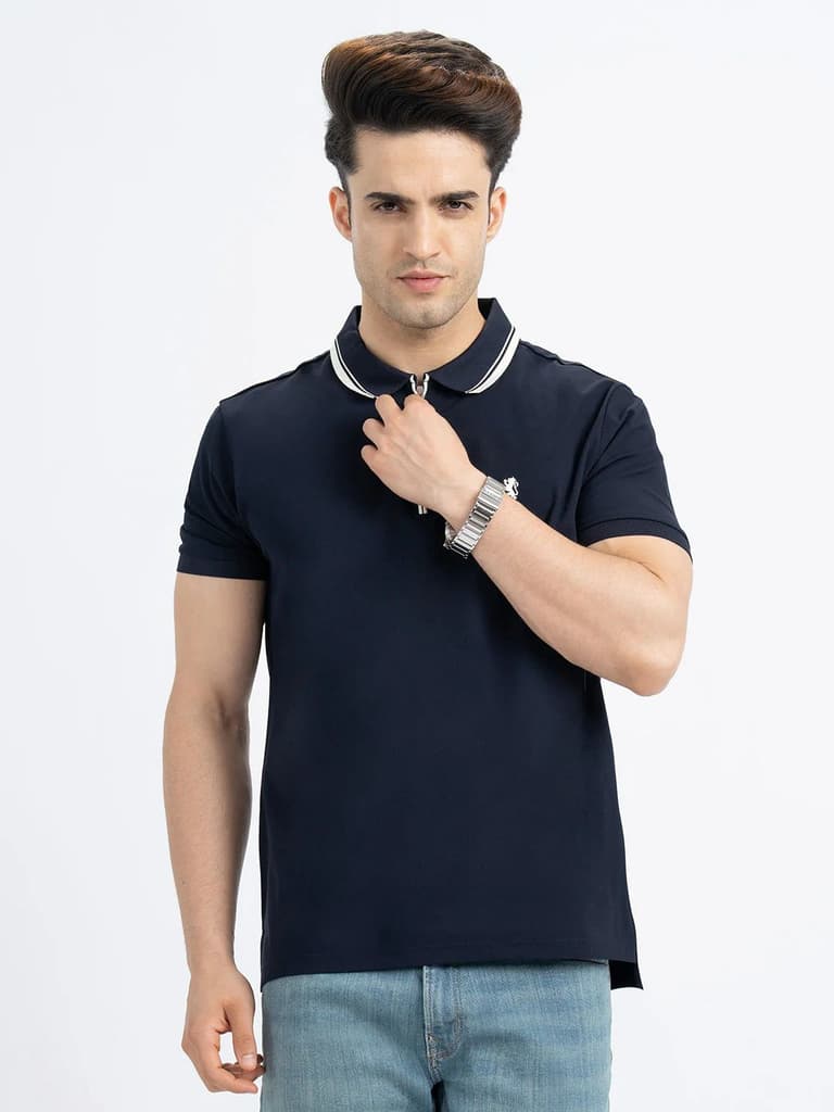 T Shirts for Men in Navy | Polo Half Sleeve T Shirt — S / Navy