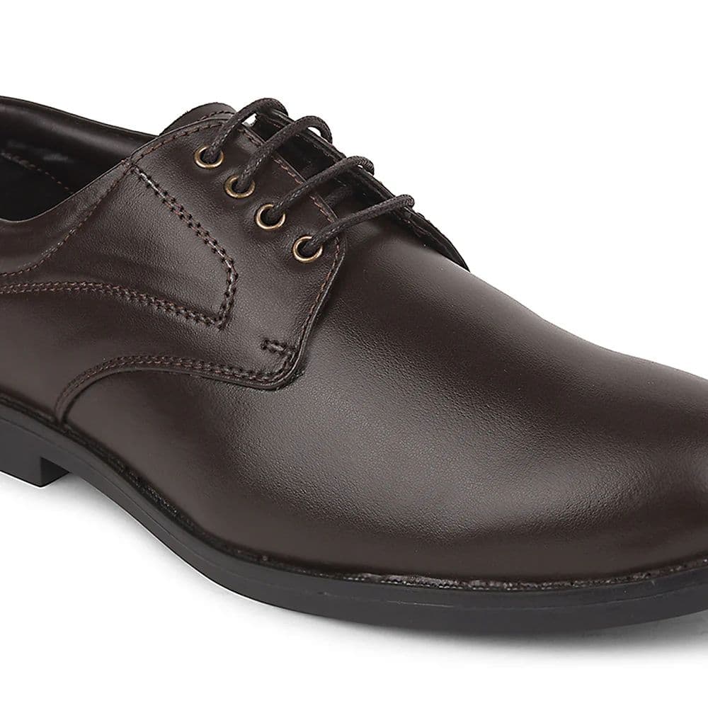 Fortune Brown Formal Lacing Derby Shoes For Men MAJESTIC-1 By Liberty — photo 5