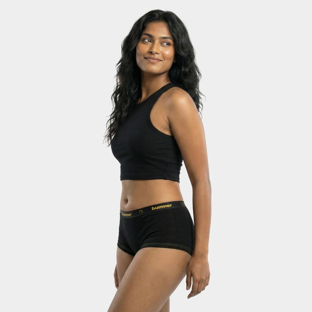 Cotton Stretch Boy Shorts - Noir — photo 3
