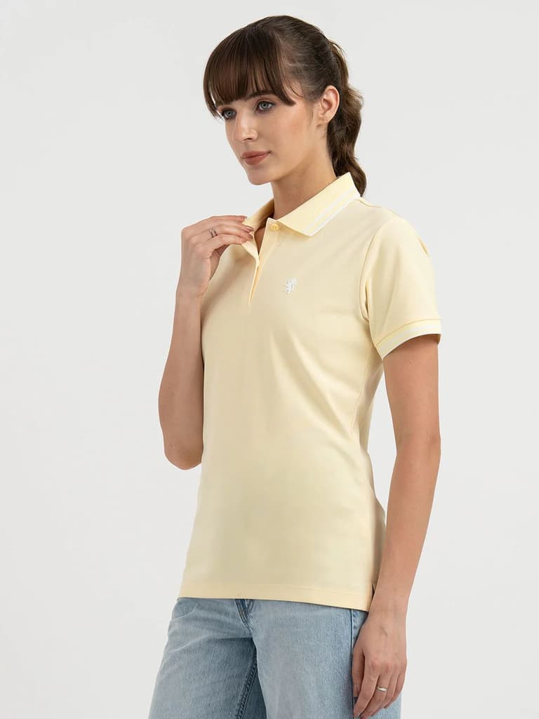 Polo T Shirts for Women in Pastel Yellow — photo 2
