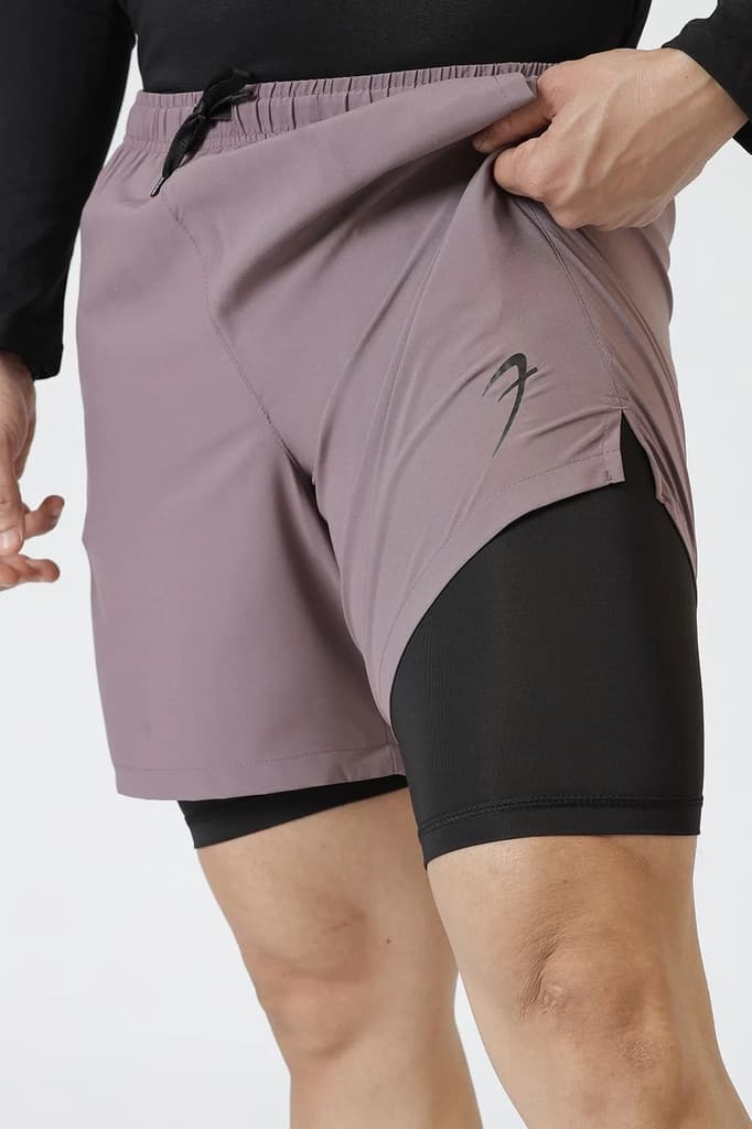 2 in 1 Compression Shorts Mauve — photo 3
