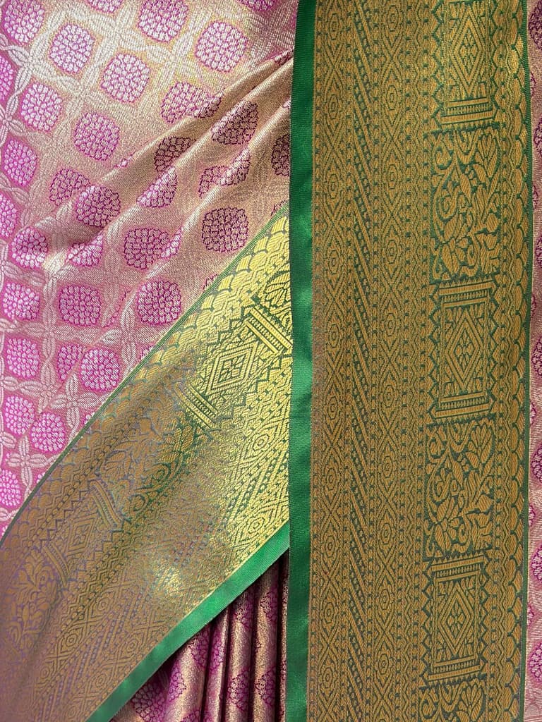 MIMOSA Women's Woven Design Kanjivaram Style Art Silk Saree with Blouse Piece - Magenta (SA00002734MJFREE) — photo 6