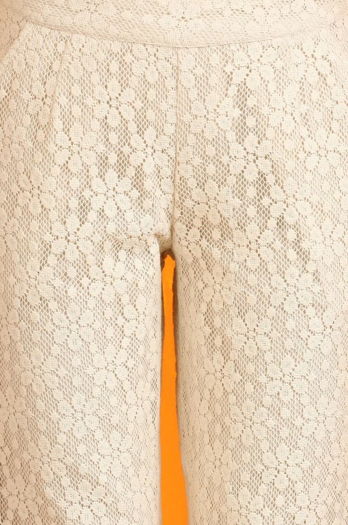Off-White Cotton Lace Trouser Pants — photo 7