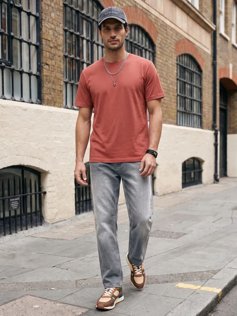 Men's Light Grey Relaxed Fit Washed Denim Jeans Non-Stretchable — photo 4