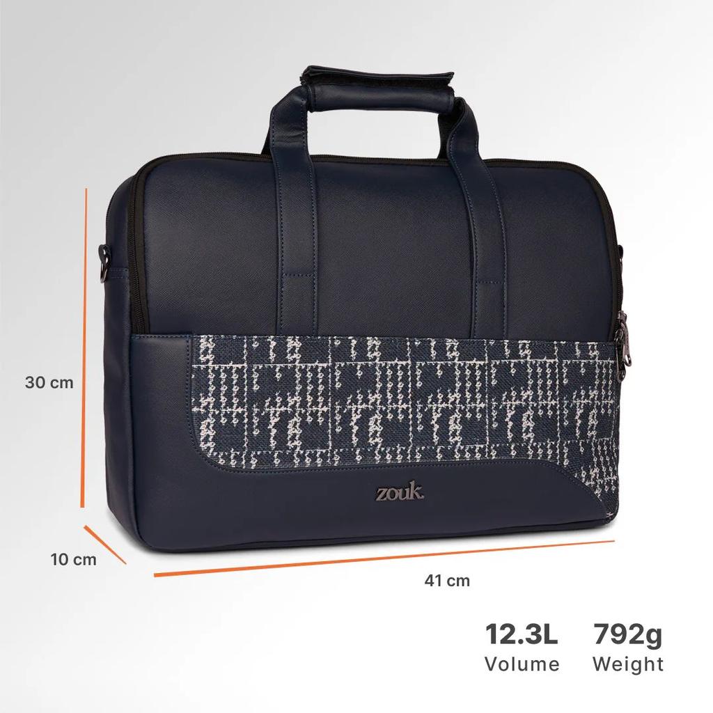 Madras Monochrome Office Laptop Bag (Blue) — photo 4